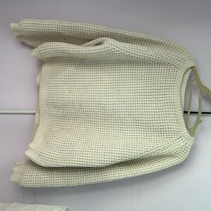 California Camiz heavy white knit sweater, thrifted (never worn), heavy